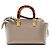 Fendi By The Way Mini Boston Tasche aus Leder Grau - Ansicht 3