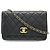 Portafoglio con catena Chanel Trendy CC in agnello Nero