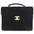 Valigetta Chanel Velvet Leather Matelasse Coco Mark Nero