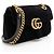 Borsa Gucci Matelasse Velvet GG Marmont Small Flap Nero - vista 2