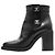 Timeless Stivaletti in pelle Chanel G31285 Nero Bordò - vista 5