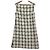 Autre Marque Elegantes Karo-Kleid FOXEY Beige Roh Marineblau
