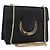 Borsa a Spalla Salvatore Ferragamo Gancini in Pelle Nera e Oro Autentica 185725A