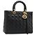 Borsa Christian Dior Lady Dior Canage in pelle di agnello 2 modi Nero Oro Auth 187084SAM D'oro