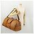 MCM Vicetos Logogram Boston Bag PVC Leather 2way Brown Gold Auth 183972 Marrone D'oro - vista 24