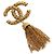 Spilla CHANEL CC Fringe Lava in metallo Gold CC Auth am11879SM D'oro