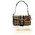 Borsa a Spalla con Catena PRADA Canvas Marrone Argento Auth 185603SM - vista 12