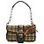 Borsa a Spalla con Catena PRADA Canvas Marrone Argento Auth 185603SM - vista 13