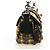 Borsa a Spalla con Catena PRADA Canvas Marrone Argento Auth 185603SM - vista 4
