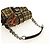 Borsa a Spalla con Catena PRADA Canvas Marrone Argento Auth 185603SM - vista 7