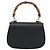 Bolsa de Ombro GUCCI Bamboo em Couro 2way Preto Ouro 000 1014 0188 Auth 187626SAV Dourado - vista 2