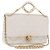 CHANEL Matelasse Chain Shoulder Bag Lamb Skin 2way White Gold CC Auth 185768SAM Bianco D'oro