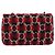 CHANEL Matelasse25 Double Flap Chain Bag Tweed Red Silver CC Auth 187053SAM Argento Rosso - vista 2