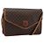 Céline CELINE Macadam Canvas Schultertasche PVC Leder Braun Gold Auth ka4803 Golden