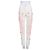 Jeans Chanel blancos de pierna recta con detalles de cristal talla 42 de segunda mano