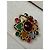 Chanel Spilla a forma di fiore in metallo dorato e pietre multicolori Marrone Rosa Rosso Blu Multicolore Beige Verde Gold hardware - vista 2