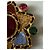 Chanel Spilla a forma di fiore in metallo dorato e pietre multicolori Marrone Rosa Rosso Blu Multicolore Beige Verde Gold hardware - vista 3