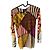 Top de malla patchwork "Soleil" Jean Paul Gaultier Castaño Negro Blanco Roja Multicolor Púrpura Amarillo
