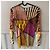 Top de malla patchwork "Soleil" Jean Paul Gaultier Castaño Negro Blanco Roja Multicolor Púrpura Amarillo - vista 2