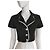 Byblos Camisa Crop Negra con Ribete Blanco Negro