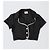 Byblos Camisa Crop Negra con Ribete Blanco Negro - vista 4