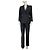 Thierry Mugler Mugler Completo Pantalone Lana Blu Navy Righe Rosse