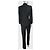 Thierry Mugler Mugler Completo Pantalone Lana Blu Navy Righe Rosse - vista 4