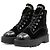 Timeless Chanel Matelasse Samtstiefel Schwarz