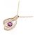 Autre Marque Collana in oro rosa K10 con granato e diamante - vista 4
