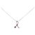 Autre Marque Collana con rubino e diamanti K14WG Argento