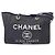 Borsa Tote con Catena Chanel Deauville MM, Denim Navy, Hardware Oro Blu navy