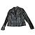 Blazer de cuero con relieve floral Christopher Kane Negro Azul Verde