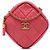 Chanel Pink CC gestepptes Lammleder Clutch mit Kette