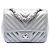 Chanel Mini Square Classic Chevron Caviar Argento Single Flap