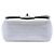 Chanel Mini Square Classic Chevron Caviar Argento Single Flap - vista 3