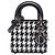 Dior Macro Lady Dior in micro pelle di vitello con stampa pied-de-poule nera Nero