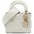 Lady Dior mini in agnello cannage bianco