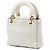 Lady Dior mini in agnello cannage bianco - vista 2