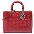 Lady Dior Cannage in vernice rosso Large