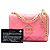 Wallet On Chain Chanel Cartera On Chain en piel de cordero acolchada rosa mini con cierre CC - vista 7