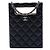 Borsa da sera Chanel Black Quilted Caviar Chain Around Cut Out Nero