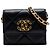 Chanel 19 Flap Münzbeutel aus schwarzem gestepptem Lammleder mit Kette
