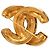 Spilla Chanel Gold CC trapuntata placcata oro D'oro - vista 3