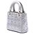 Lady Dior Mini in raso grigio con ricami cannage e cristalli Dior Marrone - vista 2