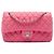 Chanel Pink Medium Classic Jersey Double Flap Rosa