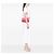 Chanel Pink Medium Classic Jersey Double Flap Rosa - vista 5