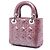 Lady Dior Mini in agnello cannage iridescente rosa - vista 2