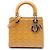 Lady Dior Cannage in vernice giallo, misura Medium Senape