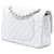 Chanel White Medium Classic Caviar Double Flap Bianco - vista 2