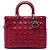 Lady Dior aus rotem Cannage-Lammleder, Größe Large